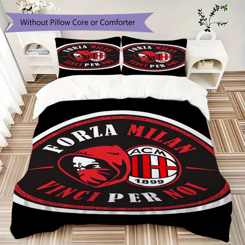 AC Milan Pattern Bedding uilt Set uilt Cover Pillowcase Home Decoration Birthday Gift (1 * duvet cover + 2 * pillowcase  without core)06