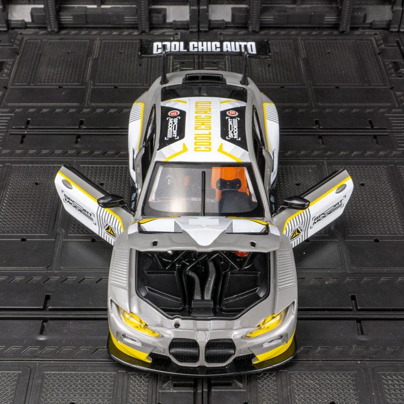 Моделирование M4 GT3 Alloy Sports Car Модель автомобиля Звук и свет могут открывать дверь Детская игрушечная машинка Подарок