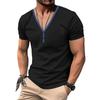 2025 Summer Men T-shirt V-neck Fashion Design Slim Fit Soild T-shirts Male Tops Tees Short Sleeve T Shirt For Men