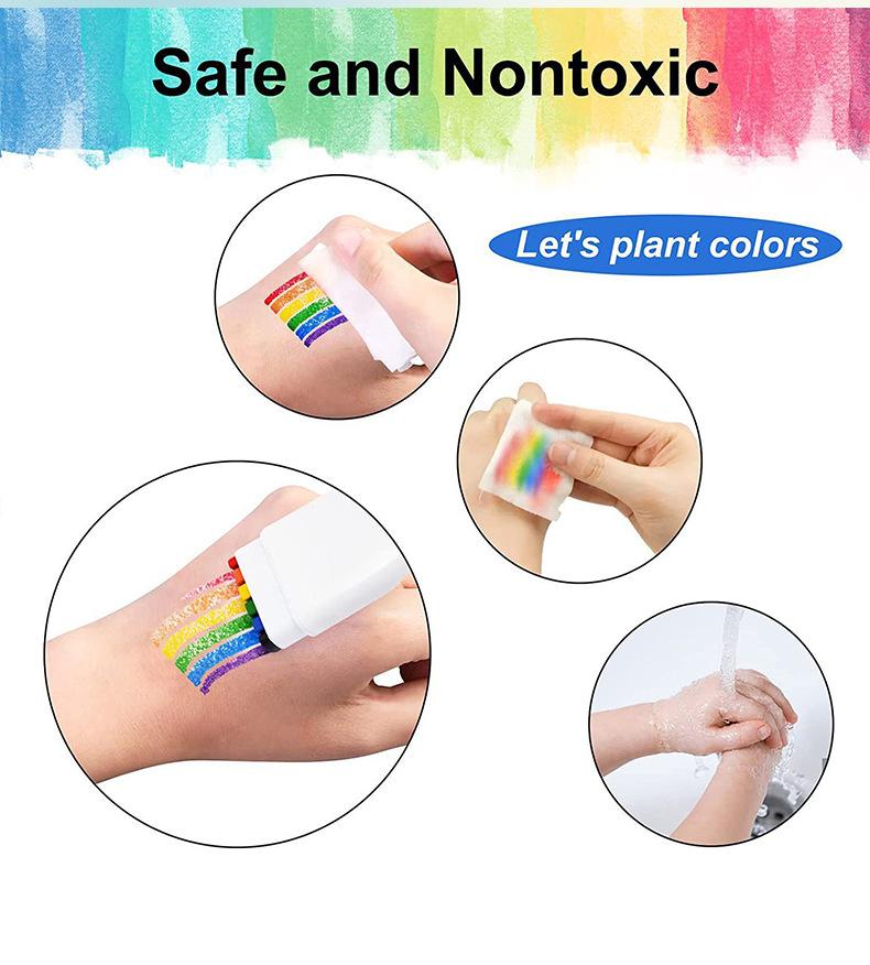 Rainbow Crayon Paint Color Set Toy - Birthday Party Colorful Theme Oil Pastel Accessories, DIY Rainbow Colors Graffiti Pen Toy