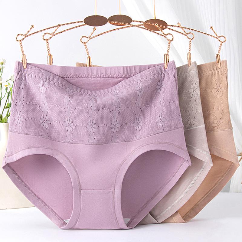 Plus Size High Waist Cotton Briefs for Middle-aged & Elderly Women - Breathable Tummy Control