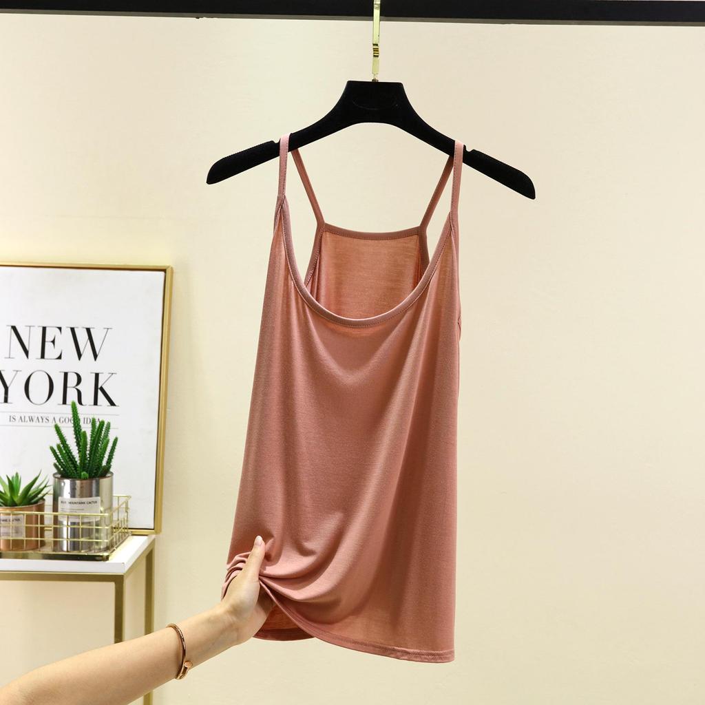 Модальная майка-корсет из ледяного шелка для женщин - Маленькая, Сексуальная, Майка с круглым вырезом, Нижнее белье