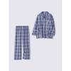 GU by Uniqlo Фланелевая пижама с длинным рукавом и длинными штанами, свободный крой
