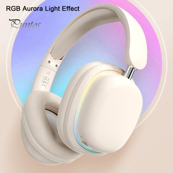 Беспроводные наушники с RGB-подсветкой Легкая конструкция Универсальные складные Bluetooth-совместимые игровые наушники с микрофоном