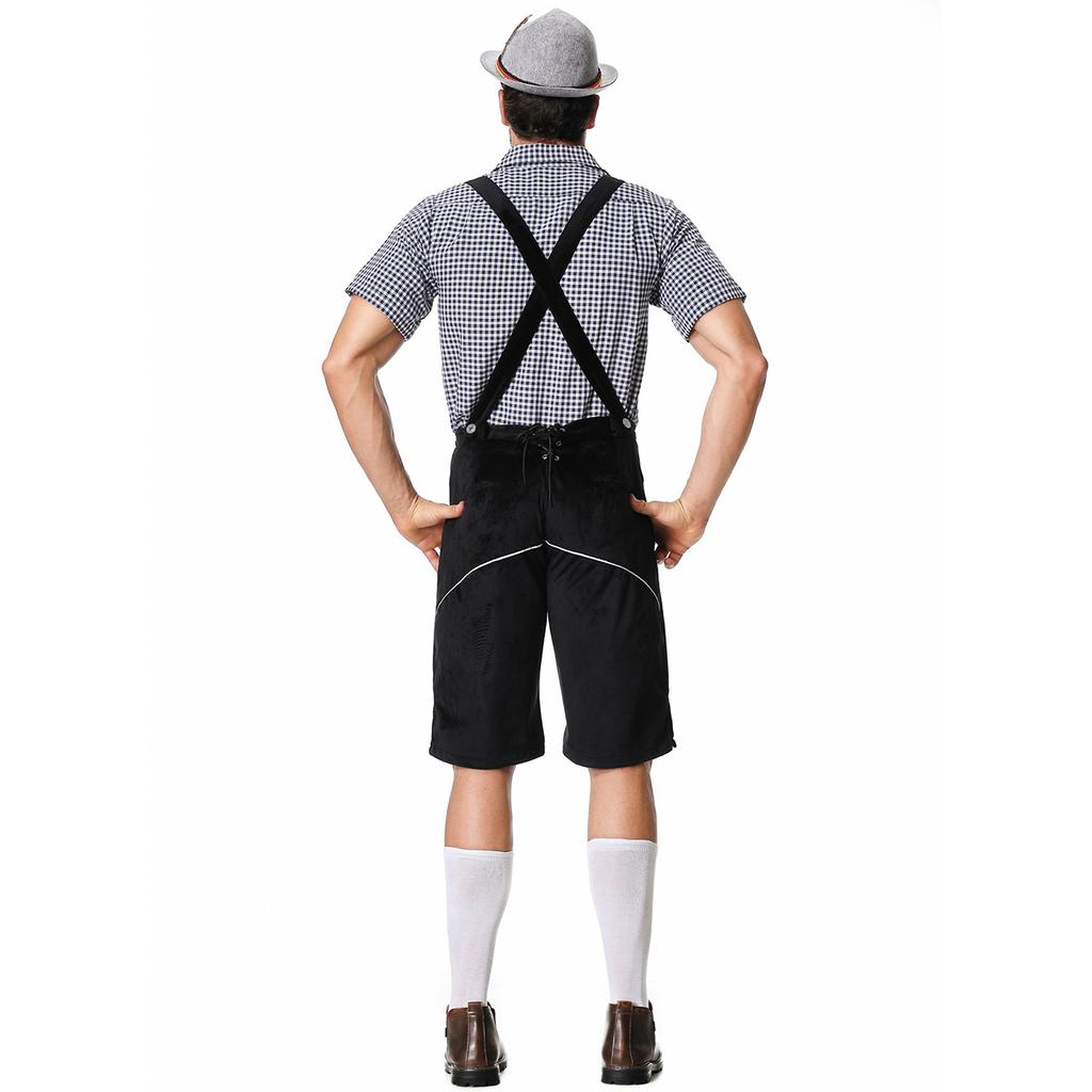 Пивной костюм комбинезон комплект немецкий пивной костюм костюм для вечеринки, клетчатая рубашка костюм для сценического выступления