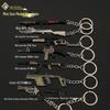 PUBG Chicken Dinner Mini Alloy Keychain: RPG, Rocket Launcher, Desert Eagle, Revolver, SVD, Beretta Gun Pendant.