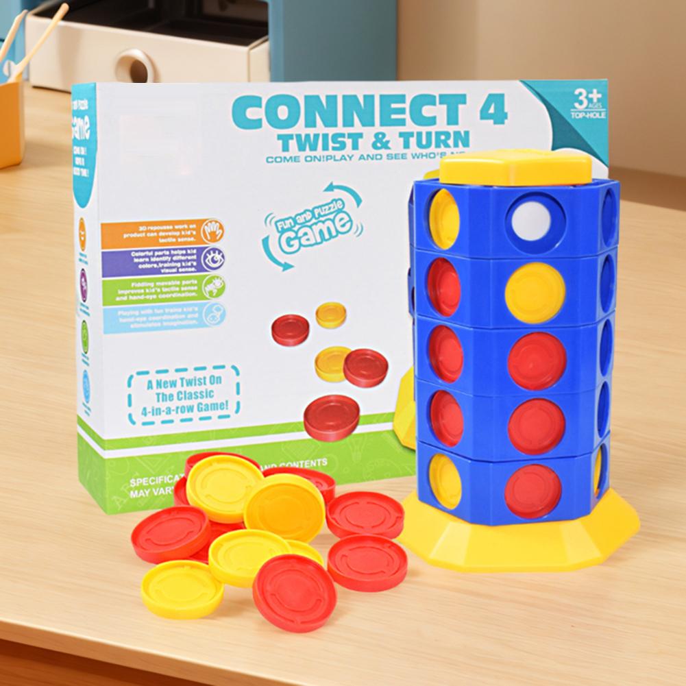 Цилиндрическая вращающаяся семейная доска Connect 4 Twist & Turn шахматы настольные игры интеллектуальная твердотельная игра Connect 4 для детей