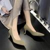 High heels women's autumn new Korean suede women's shoes rhinestone pointed shoes stiletto shoes