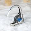 Marquise Cut Blue Sapphire Ring for Women Silver Jewelry Luxury Accessories Anniversary Gift