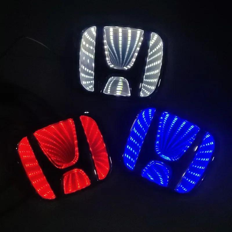 Светодиодный 3D значок на автомобиль LED передний задний значок наклейка для Honda Civic 2008-2009 Accord 2007 CRV Odyssey New FIT Автоаксессуары