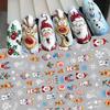 Christmas Nail Stickers Penguin Santa Claus Elk Tree Deer Bears Cartoon Sliders White Snowflakes Decals Nail Art Decorations