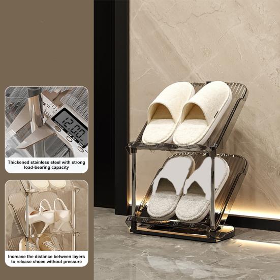 1 комплект полки для обуви 2/3/4/5 ярусов, наклонный под углом 45 градусов, прихожая, органайзер для обуви, отличная несущая способность, отдельно стоящая сборка без инструментов, вертикальная полка для хранения ботинок