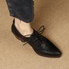 Поступление Женские туфли-лодочки 2024 Весна Лето Модные Шнуровка Натуральная Кожа Высокий Каблук Офисные Женские Повседневные Туфли Женские Черные Каблуки