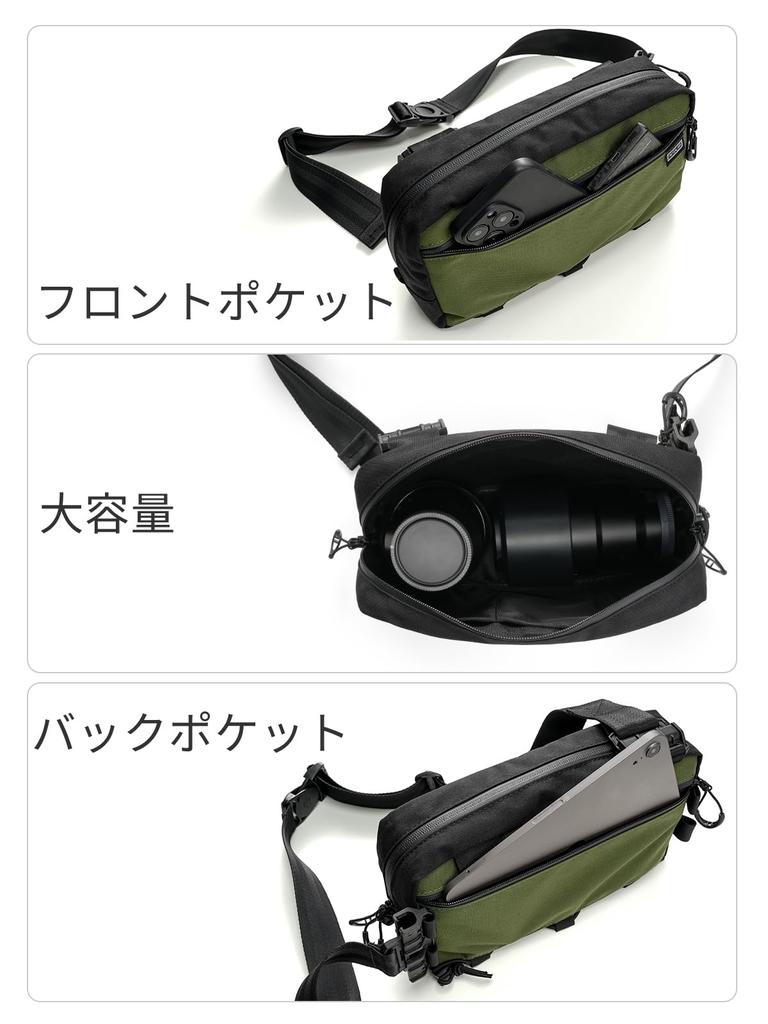 Кэш L4 EDC Ремень Легкий Кроссбоди На плечо Для Отдыха Спорт на открытом воздухе [TACTICAL_GEEK] Сумка, Сумка, Сумка, Путешествия, Пеший туризм, (Черный зеленый)