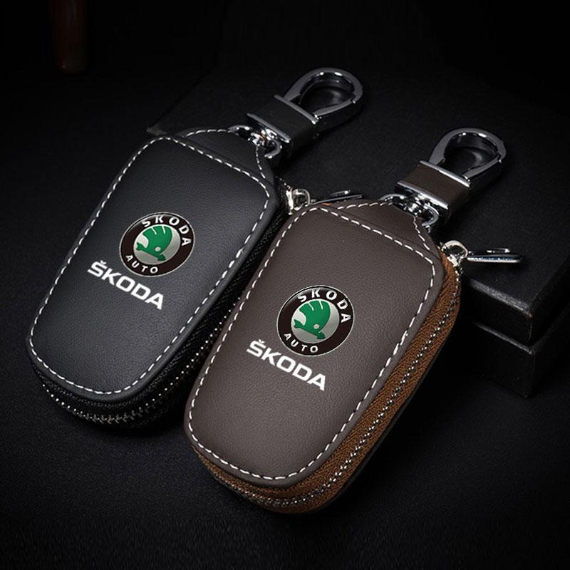vhnws1 Car Key Holder Keychain Organizer Key Wallet Key Case For Skoda octavia 3 2 superb 3 kodiaq Superb Fabia Kamiq Karoq Accessories