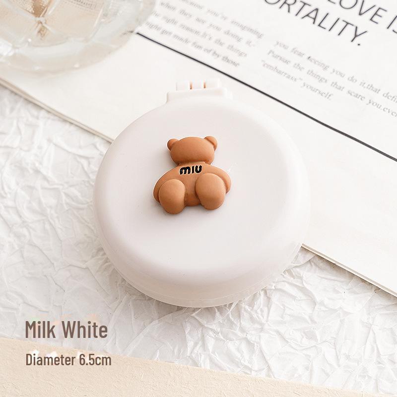 Складное зеркало в виде милого медведя и расческа на воздушной подушке - портативная мини-массажная щетка с зеркалом