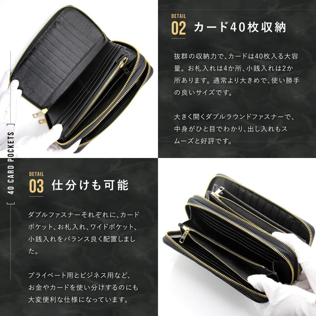 Длинный кошелек Levetta из кожи ската, большой вместимости, 40 отделений для карт, застежка на двойной молнии, золотой, галюшат, скат, черный, мужской, натуральная кожа