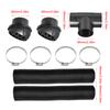 1set 60mm Diesel Heater Pipe Duct T Piece Warm Air Outlet Vent Hose Clips For Webasto Air Vent Ducting T Flat Piece Elbow Pipe