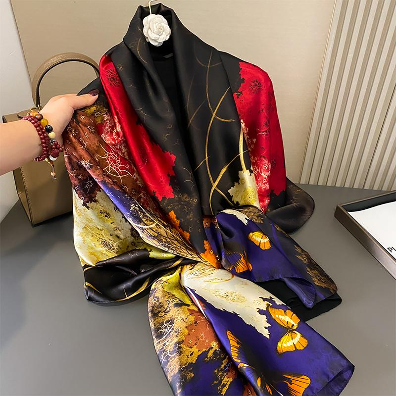 RUNMEIFA Роскошный брендовый новый летний женский шелковый шарф пляжный хиджаб шали и накидки женский платок Бесплатная доставка