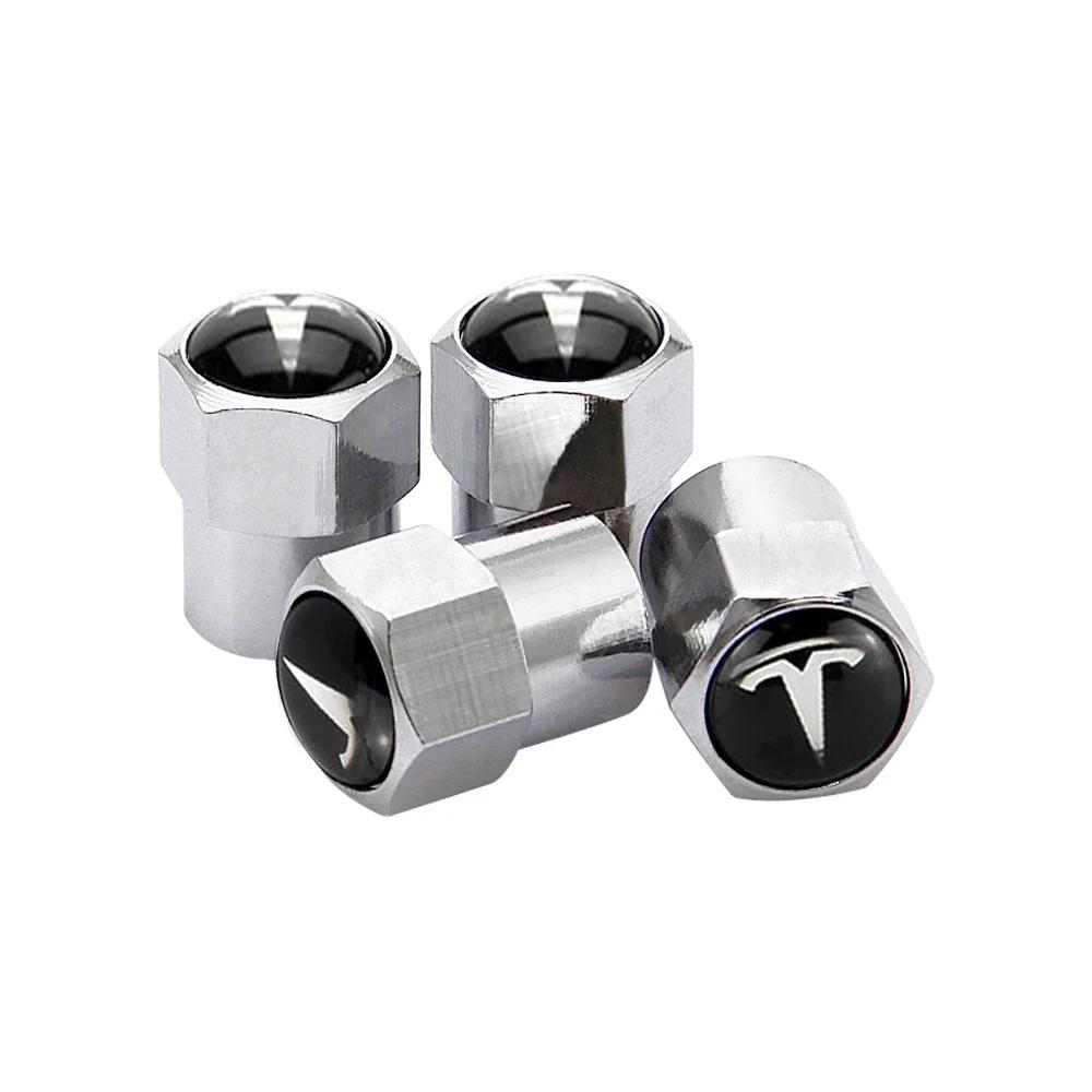 Alloy Car Tire Valve Stems Caps for Tesla Model 3 Y S X Roadster P75D P85D P90D P100D Exterior Accessories