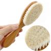 Деревянная расческа для новорожденных, щетка для натуральных волос, мягкая щетина, скраб для ванны, душа, инструменты