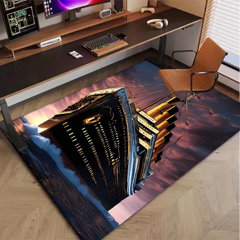 Titanic Polyester Carpet, Soft Indoor Mat for Office Chair, Living Room, Computer Desk - Decorative Home Office Rug Design