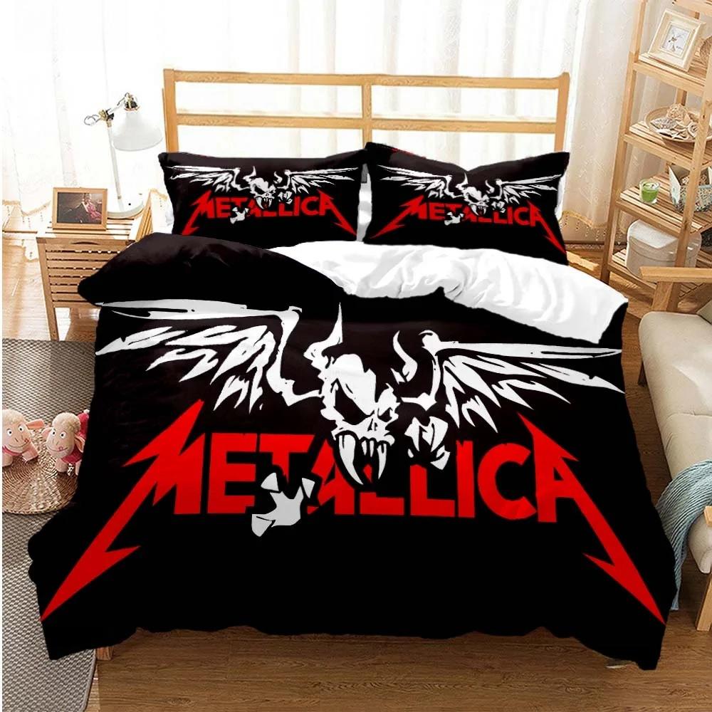 Метал-музыкальная группа MMetallica Коллекция постельного белья Односпальная Двуспальная Полная Королева Королевский Размер Коллекция кроватей Спальня для взрослых и детей Коллекция пододеяльников Домашний текстиль
