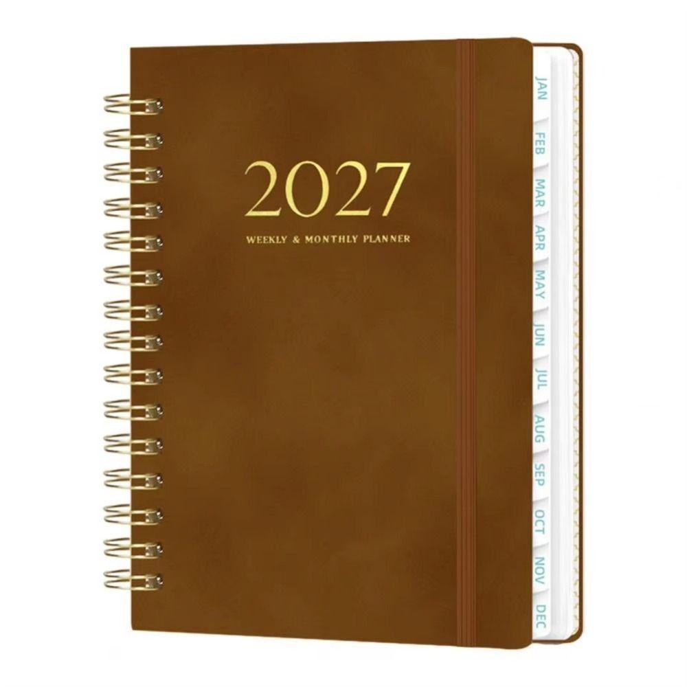 Thick Pages 2027 Weekly Planner Lightweight Spiral Planner 365-day Schedule Notebook Work