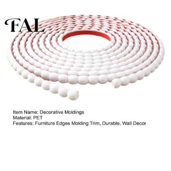 DIY Home Improvement Trim Flexible Wall Molding Trim, Easy Peel And Stick Self-Adhesive Decorative Molding, 3D Furniture Edge Guard Beaded Design Soft