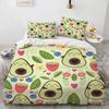 Cartoon Avocado King Queen Duvet Cover Fruit Funny Expression Bedding Set For Kids Teens Adult Green Quilt Cover With Pillowcase