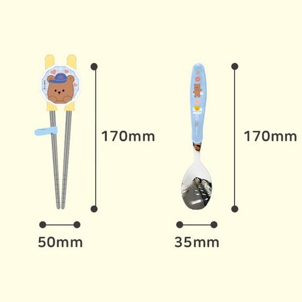 Leburn Cotton Bear, набор одноручной корректирующей ложки + палочек для еды, разные цвета