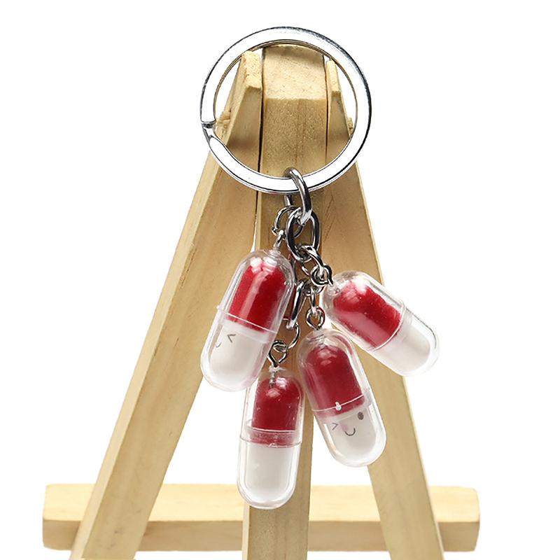 Милый смайлик капсула брелок смешной таблетка наркотик кулон акриловый брелок женская сумка подарочный брелок мини модель капсула