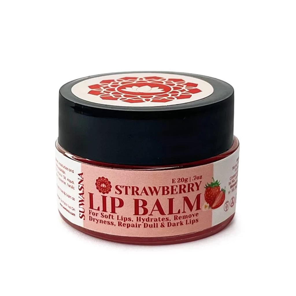 Suwasna Strawberry Lip Balm For Soft And Hydrated Lips 20gm