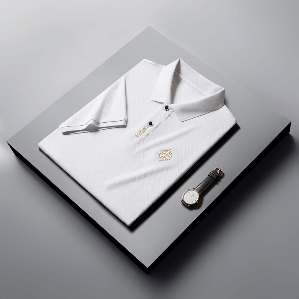 Мужская рубашка поло с короткими рукавами, свободная повседневная футболка с отворотами и короткими рукавами, тонкая и дышащая.