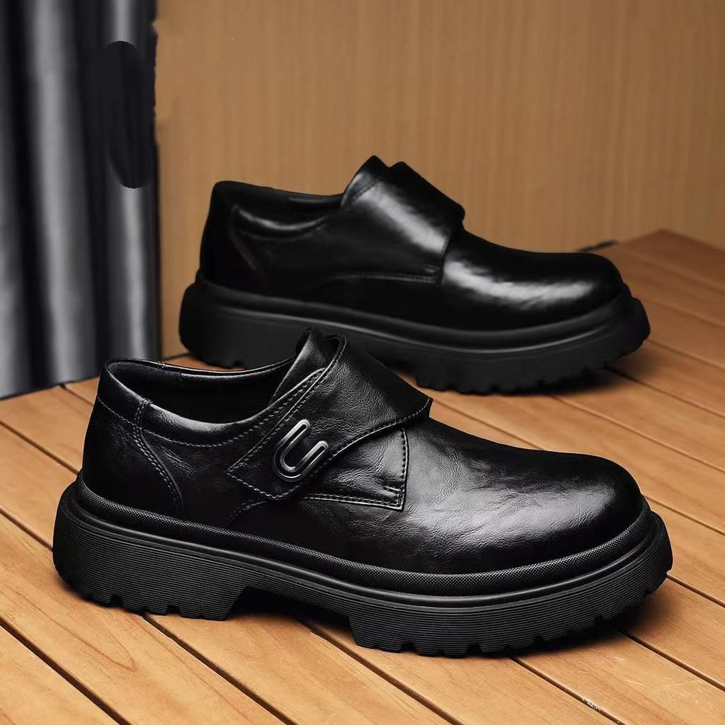 2025 новая весна и осень кожаная обувь мягкая кожа мягкая поверхность универсальная мужская повседневная обувь липучка одна педаль деловая мужская обувь