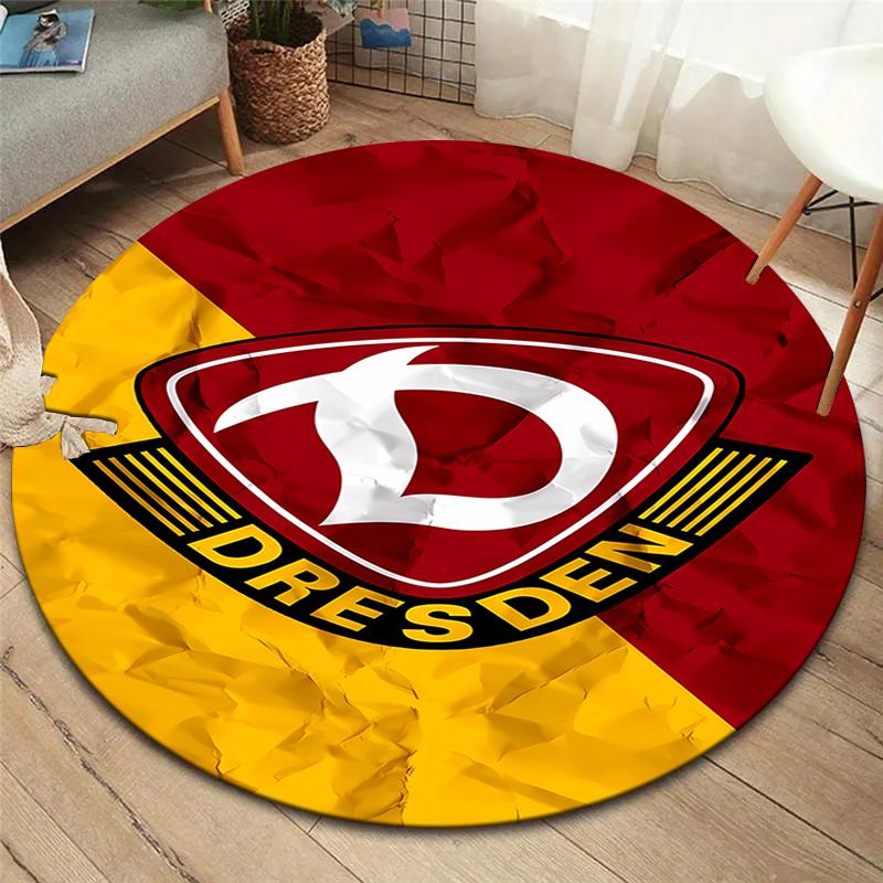 Круглый ковер SG Dynamo Dresden, Ковер для гостиной, спальни, дивана, игровой комнаты, Нескользящий коврик для пола