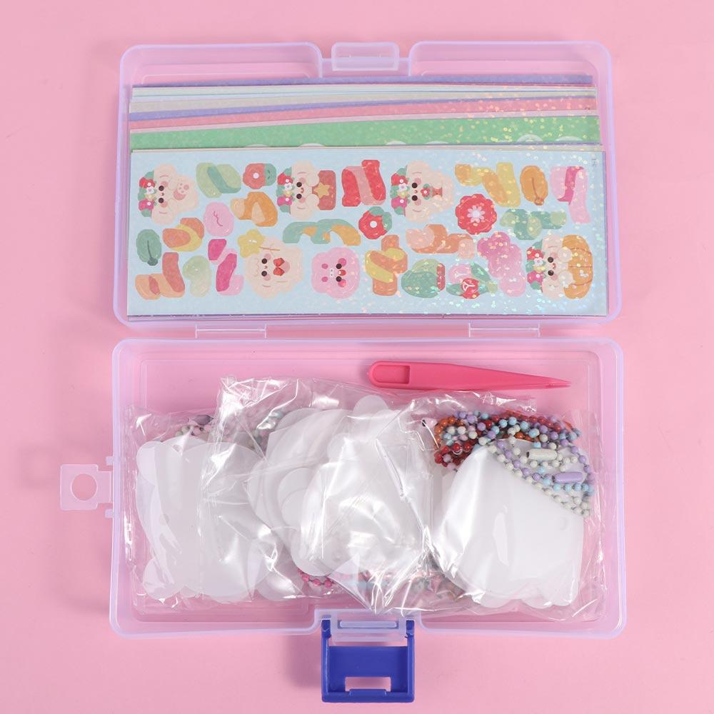 Set Scrapbooking Guka Sticker Set DIY Keychain Making Kit DIY Handbook Material Sticker DIY Keyring