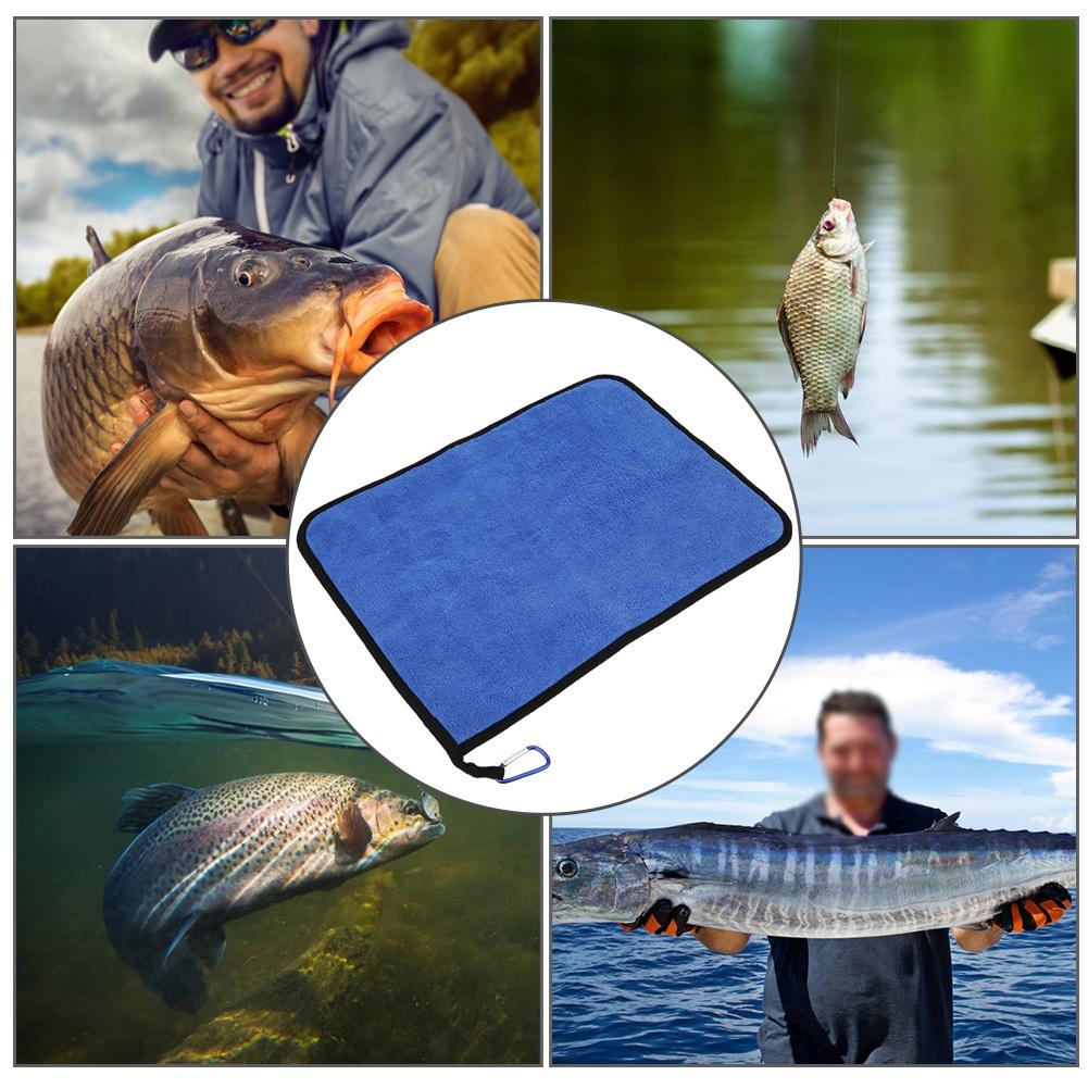 Толстое рыболовное полотенце из чистого хлопка, двухстороннее полотенце с высокой впитываемостью и металлическим крючком(Рыболовное полотенце )