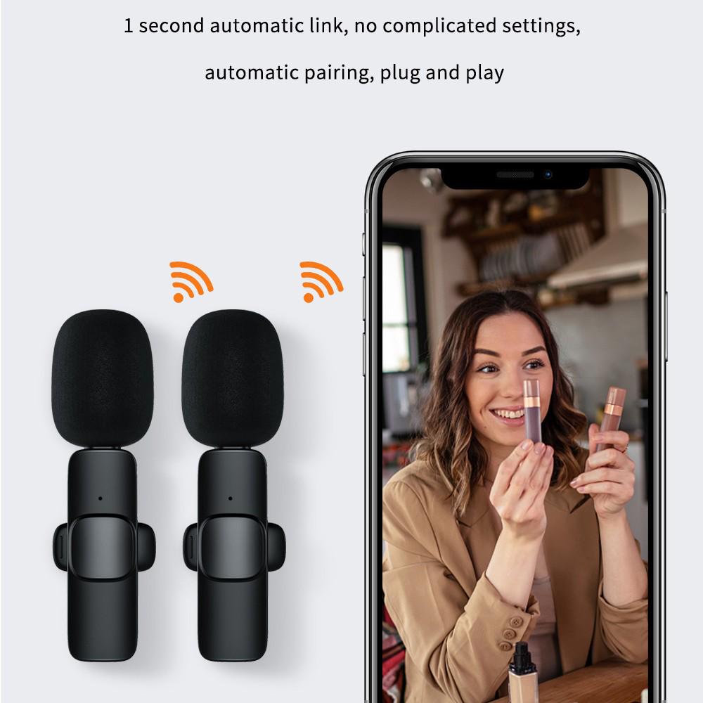 Wireless Lavalier Mic for Mobile Live Streaming & Interviews: Dual Recording & Noise Reduction
