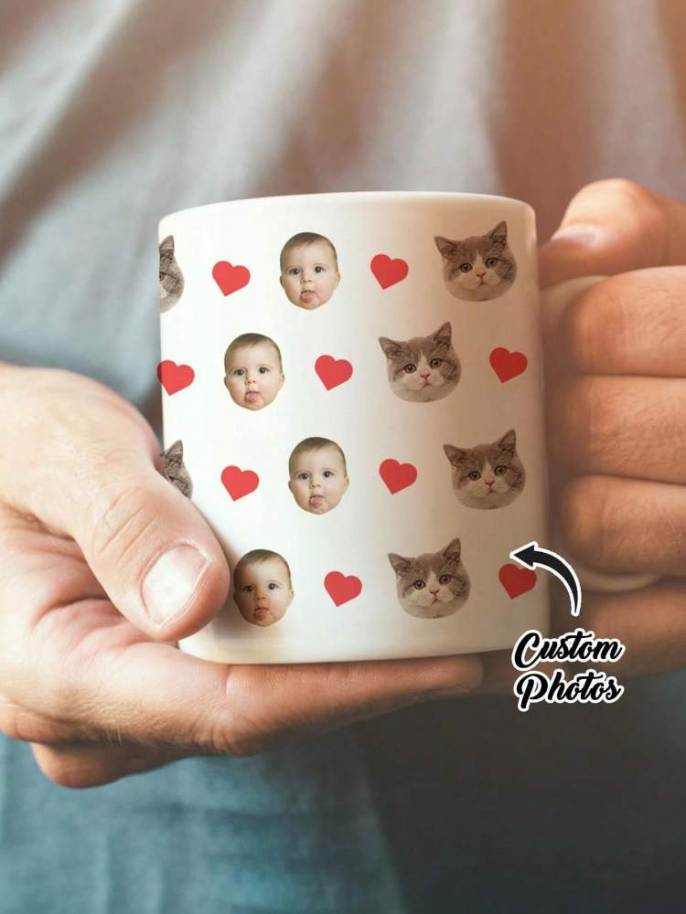 Custom Face Mug Personalized Photo Coffee Cup Baby Pet Family Gift For Mom Dad Grandma Grandpa Valentine Mother Father Birthday