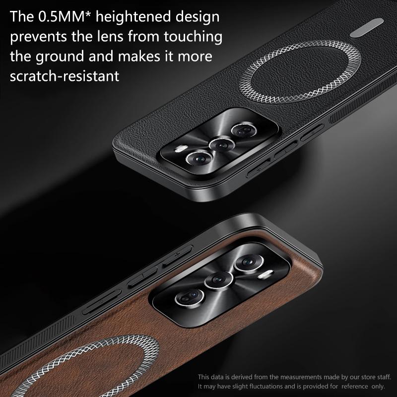 Для Oppo Reno 12 5G Чехол Магнитный Элегантный Кожаный Износостойкий Полностью Закрывающий Объектив Нескользящий Чехол-накладка для Края