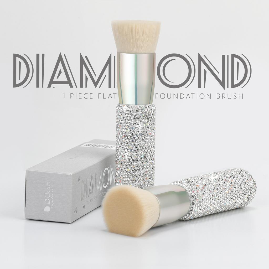 DUcare Кисть для тональной основы со стразами, алмазная кисть для макияжа, кисть кабуки с плоской вершиной, синтетический профессиональный инструмент для смешивания жидкостей, минеральная пудра, инструмент для макияжа