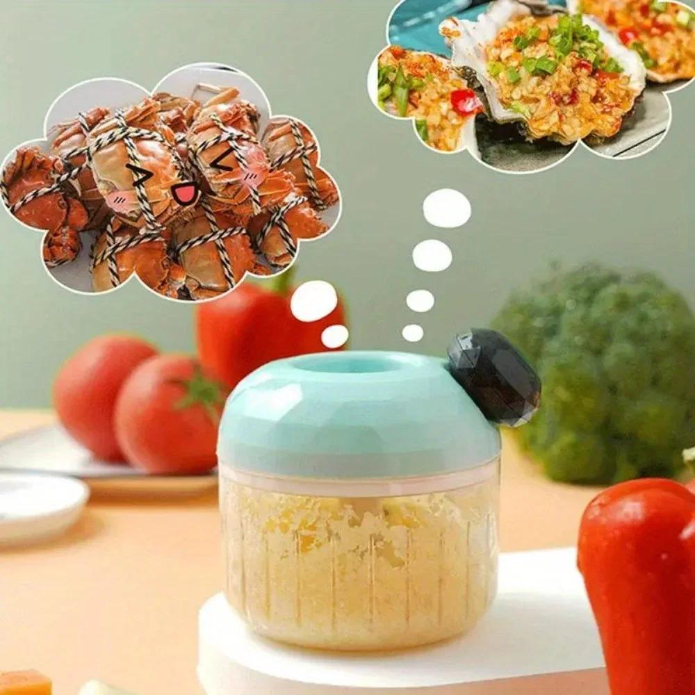 1 шт. Ручной измельчитель чеснока, мощная чесночная мясорубка, измельчитель овощей, кухонный комбайн, маленький и портативный, подходит для измельчения лука и имбиря