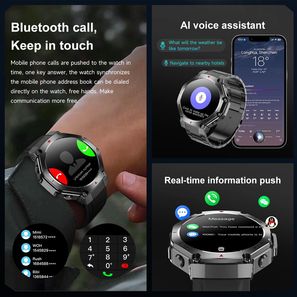 Новые Смарт-часы с GPS для спорта Мужские PK Amazfit T-Rex 3 Bluetooth-звонок Умные часы Компас Фитнес на открытом воздухе Монитор здоровья Браслет