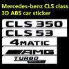 AMG W220 Для Benz 4 шт./комплект 3D ABS Наклейка на автомобиль для Mercedes-Benz CLS Класс TURBO 4MATIC Модифицированный Логотип AMG CLS 53S 63S Задняя наклейка