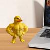 Мускулистая статуэтка утки, напечатанная на 3D-принтере, желтая мускулистая фигурка утки, скульптура, украшение для дома, офиса, рабочего стола, подарок для любителей спортзала
