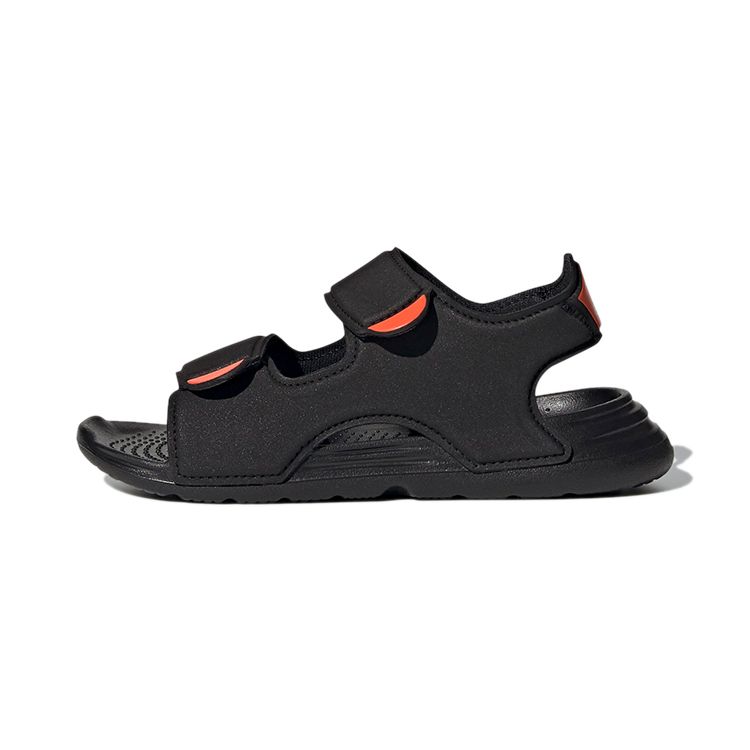 Adidas Swim Sandal Space Leather Kids Sandals Kids Sandals Black Orange FY8936