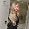 BLONDE UNICORN Синтетический длинный волнистый парик с кружевной частью, коричневый корень, Ombre, светлые волосы, парики для черно-белых женщин, повседневные волосы
