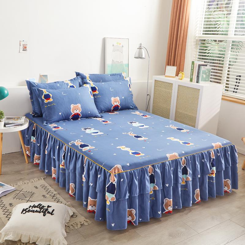 1PC Pastoral Style Bed Cover Colchas De Cama Matrimonial Double Lace Bed Skirt King Bedsheets Skirts (pillowcase Need Order)