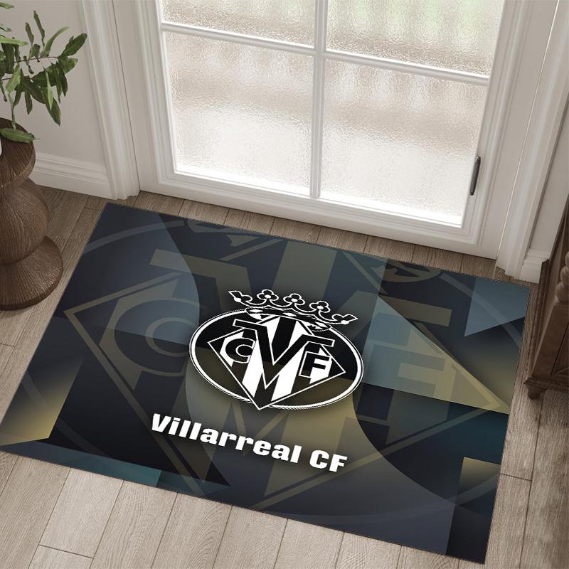 Villarreal FC Design Crystal Velvet Carpet Cozy Non?Slip Printed Rug For Bedroom Living Room Entrance